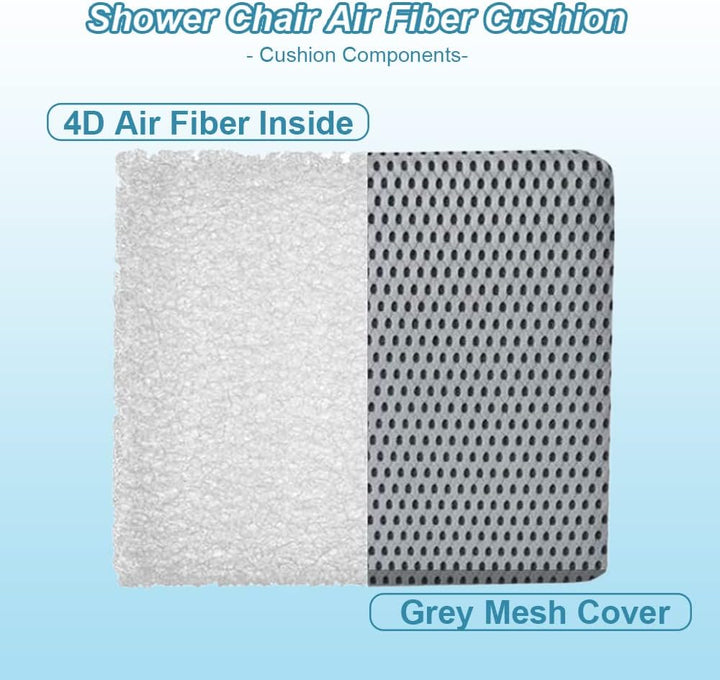 Duschstuhl-Sitzmatte – 4D-Mesh-weiches Kissen, Transfer-Bankkissen, Badhocker, gepolstert für ältere