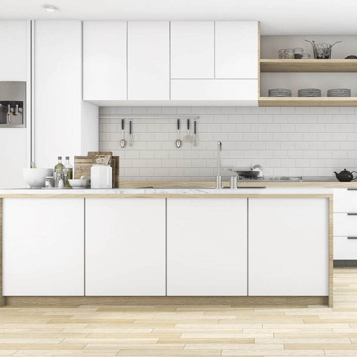 Hode Klebefolie Weiss Matt 60X600cm Selbstklebende Möbelfolie für Möbel Wände Schrank Tischplatten F