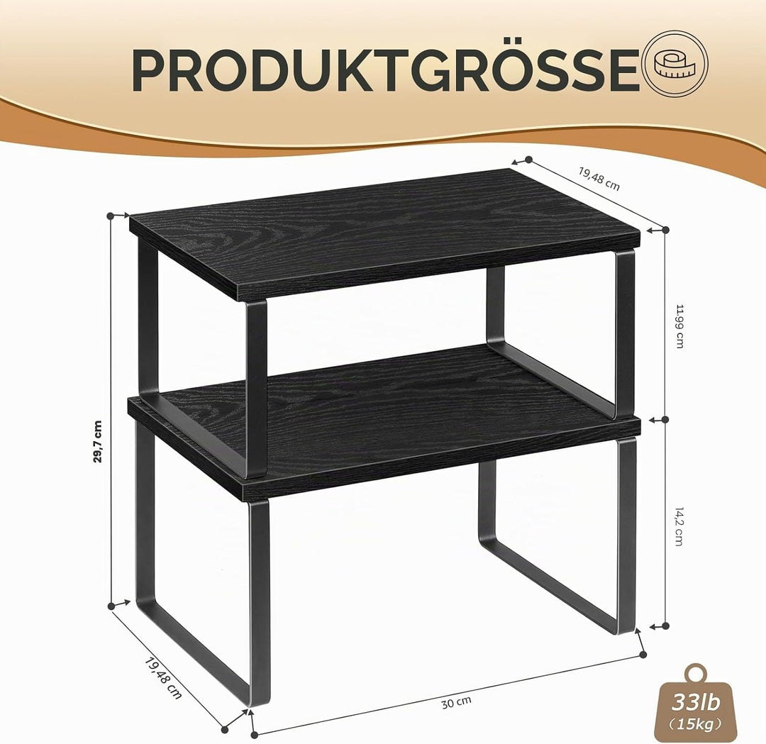 LIANTRAL Küchenschränke Organizer 4er Set, Küchenregal, Küchen Organizer, Erweiterbar und Stapelbar,