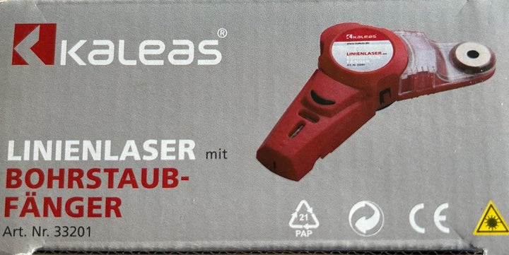 Linienlaser mit Bohrstaubfänger 2in1, selbsthaltend durch Vakuum (33201)