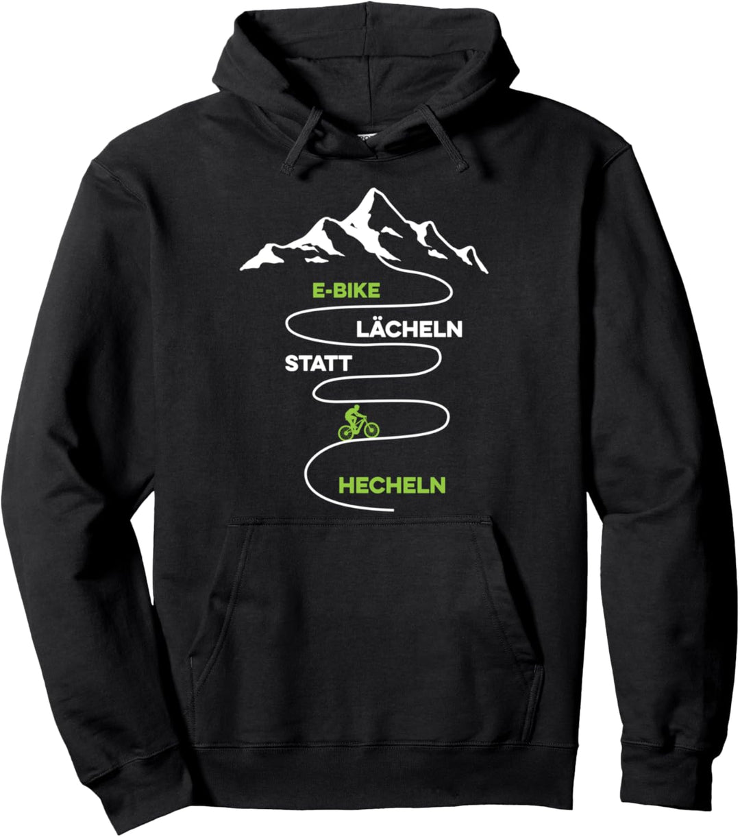 E-Bike Lächeln Statt Hecheln Fahrrad Radfahrer Spruch Pullover Hoodie