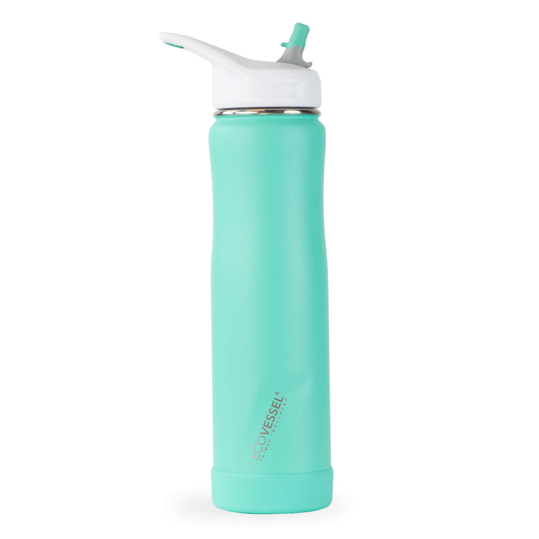 EcoVessel Summit-24oz/709ml Dreifach isolierte Heiss- oder Kalttrinkflasche aus Edelstahl, Aqua Bree