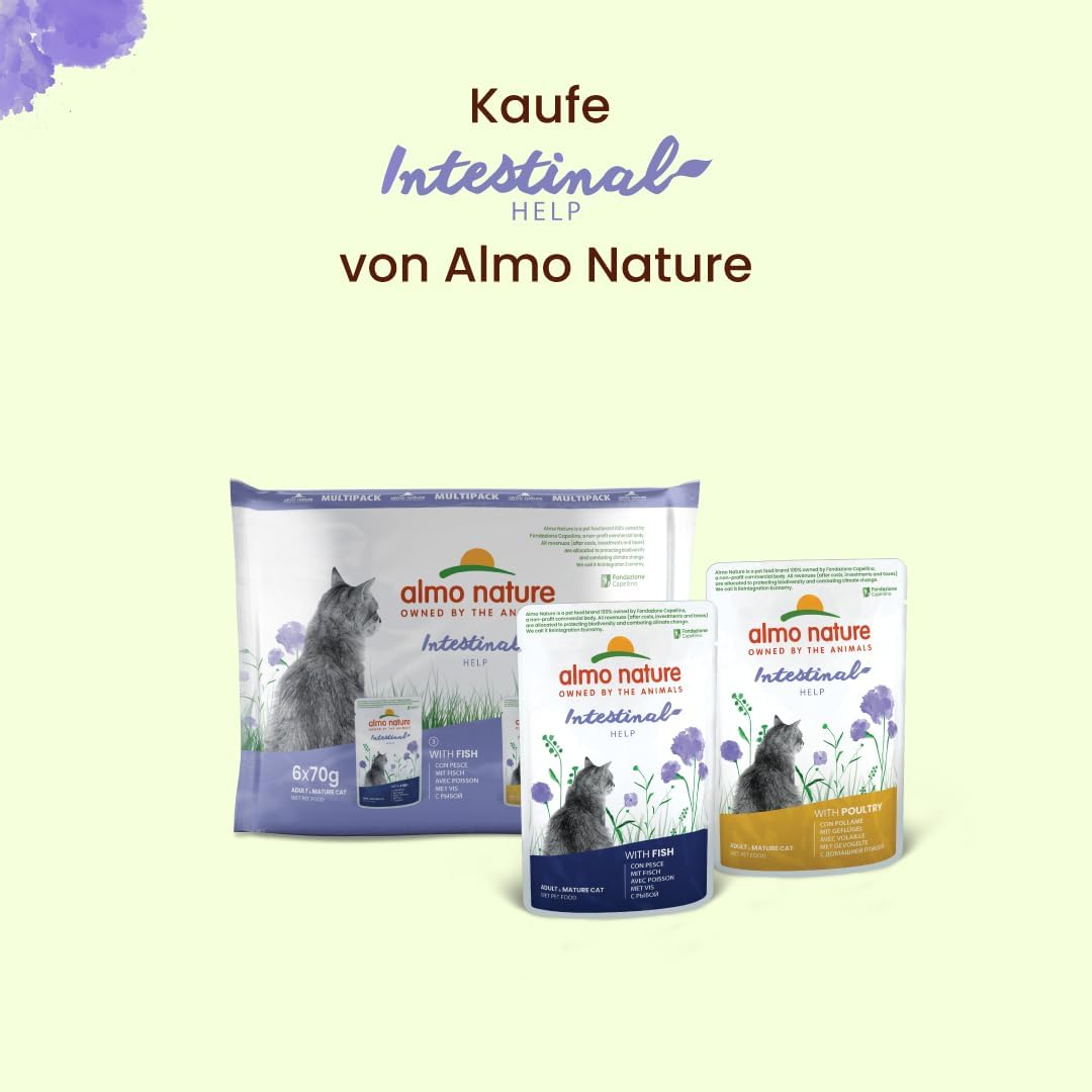 Almo Nature Holistic Intestinal Help Katzenfutter, Nassfutter für ausgewachsene Katzen mit Fisch. 30