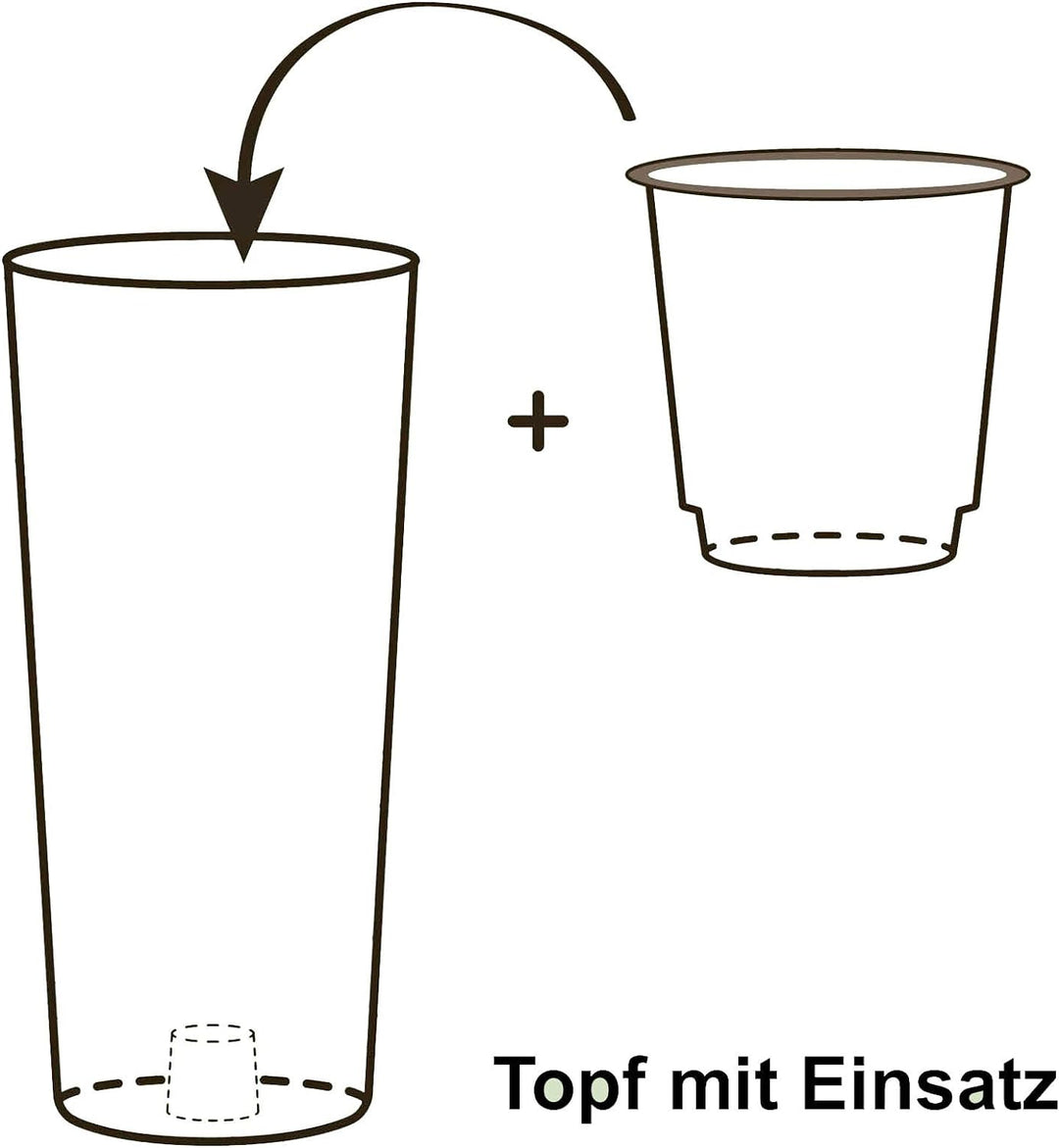Euro3Plast 2785 Pflanztopf Tuit Durchmesser 33 cm, anthrazit