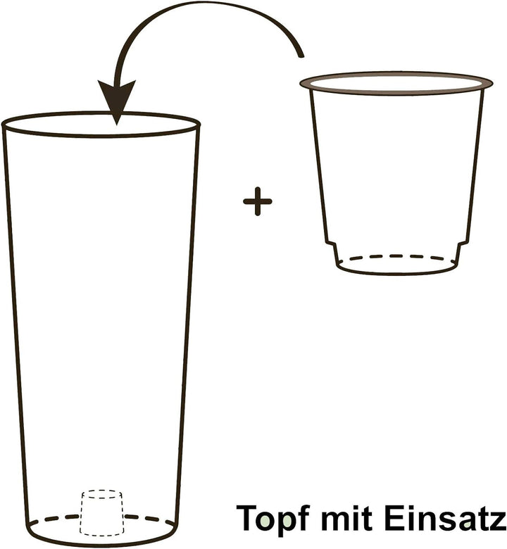 Euro3Plast 2785 Pflanztopf Tuit Durchmesser 33 cm, anthrazit