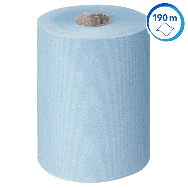Scott Essential Slimroll Rollenhandtücher 6696 – blaue Papiertücher – 6 x 190 m Rollenpapiertücher (
