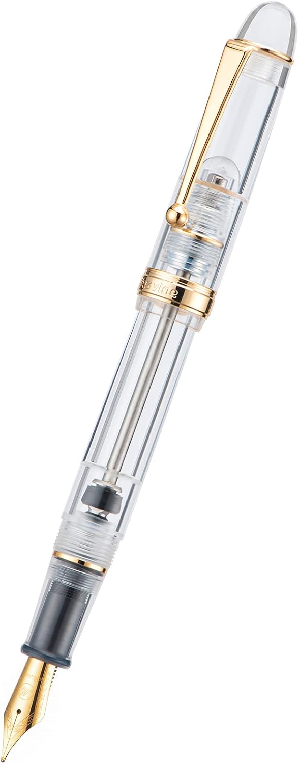 Asvine V126 Vakuumfüller Füllfederhalter Extra feine Feder Transparent Acryl klar Grossraum mit Gesc