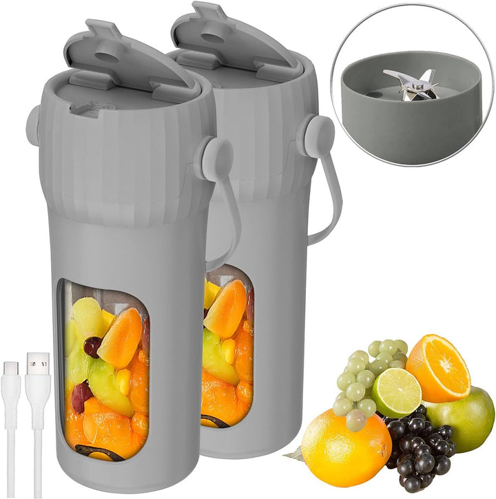 Rosenstein & Söhne Drink Mixer: 2er-Set Power Akku-Getränkemixer 100 W, 6 Klingen, 1.500 mAh, BPA-fr