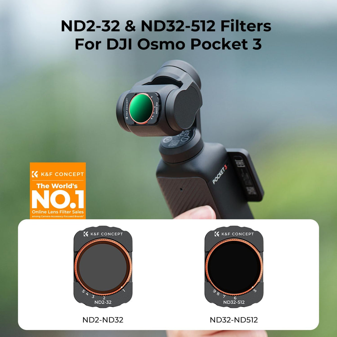 K&F Concept magnetisches ND Filter Set und Schwarzes Schlüsselband kompatibel mit DJI Osmo Pocket 3