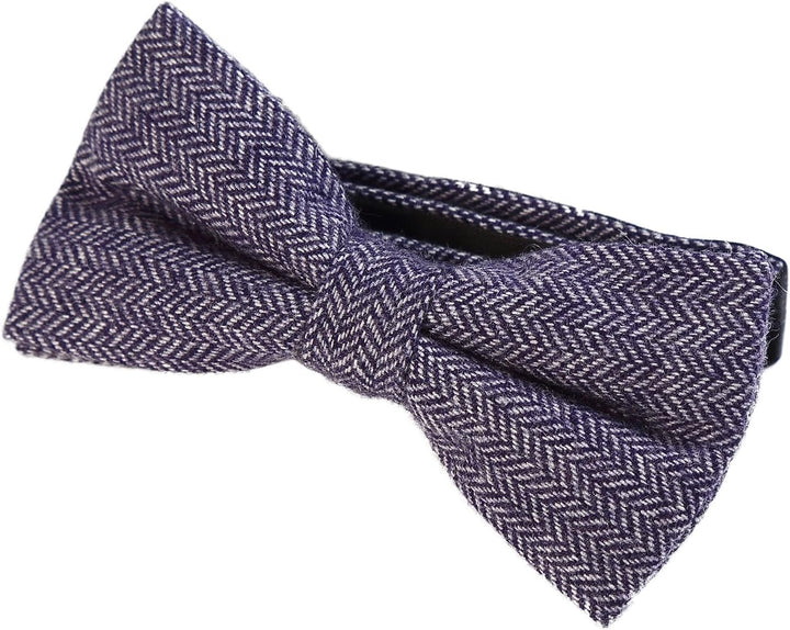 DonDon Herren Fliege 12 x 6 cm kariert gebunden und stufenlos justierbar aus Baumwolle im Tweed Styl