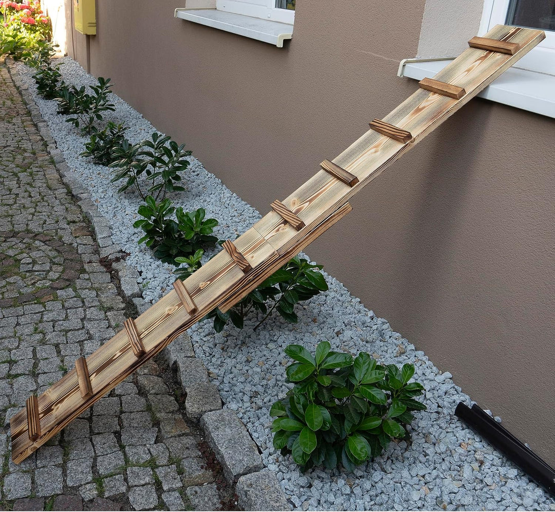 Katzenleiter Katzentreppe Geflammt Katzenstufe für Balkon Fenster mit Metallhaken 1m - 6m (Länge 1 m