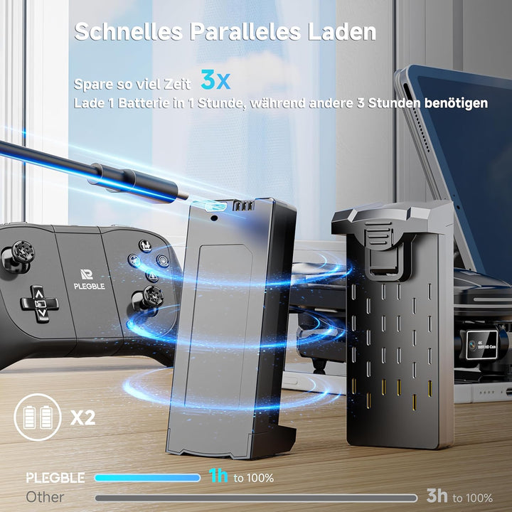 PLEGBLE Drohne mit Kamera 4K für Kinder, Mini Drohne Erwachsene, Bürstenlosem Motor FPV RC Drone mit