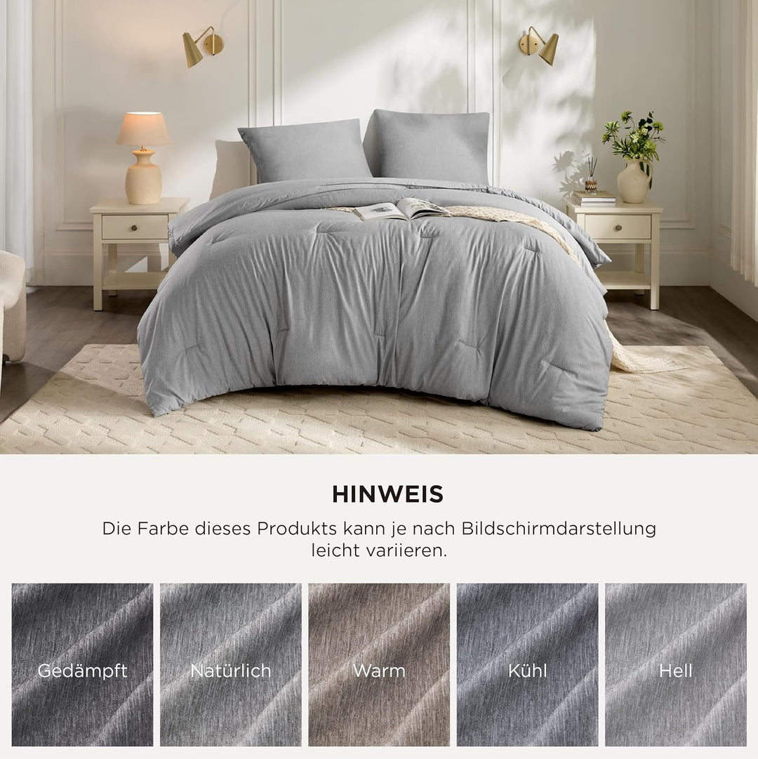 BEDSURE Bettdecke Ohne Bezug 135x200 - Bettdecke 135x200 mit Kissenbezug 80x80 cm - Kationische 2-te
