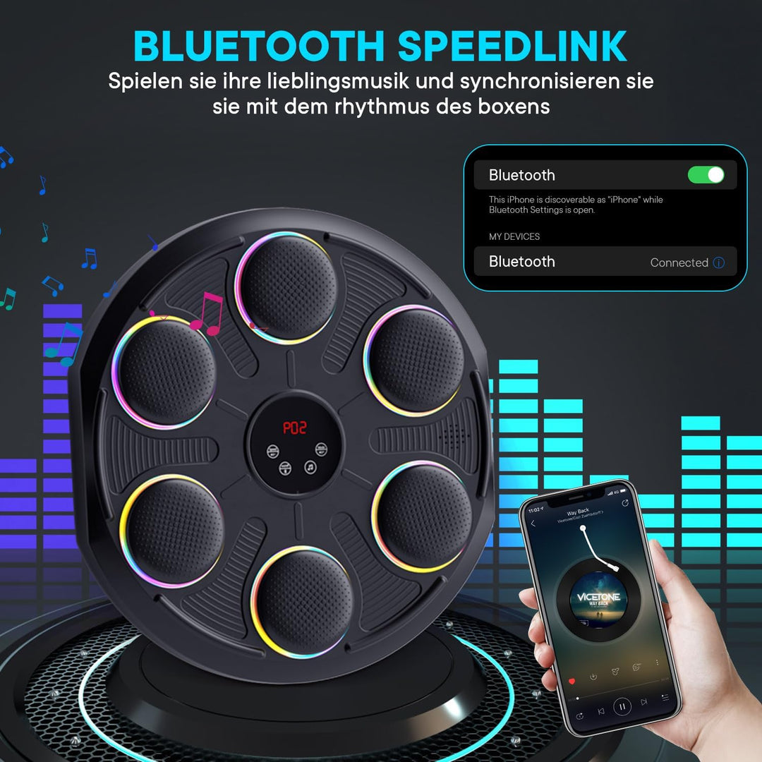 Unichefry Music Boxing Machine, Boxmaschine mit Musik & LED-Beleuchtung, 12 Geschwindigkeitsmodi und