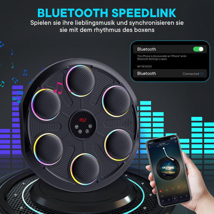 Unichefry Music Boxing Machine, Boxmaschine mit Musik & LED-Beleuchtung, 12 Geschwindigkeitsmodi und