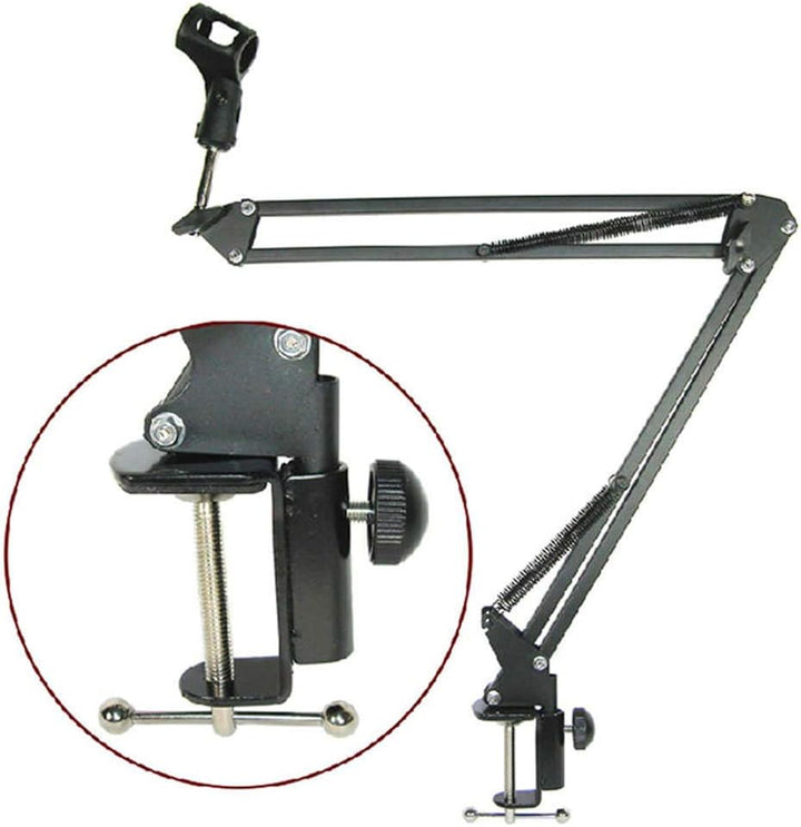 Extendable Recording Microphone Holder Microphone Suspension Boom Scissor Arm Stand for Radio Broadc