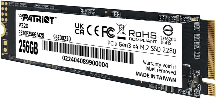 Patriot P320 256GB Interne SSD - NVMe PCIe Gen 3x4 - M.2 2280 - Solid State Drive - P320P256GM28, 25