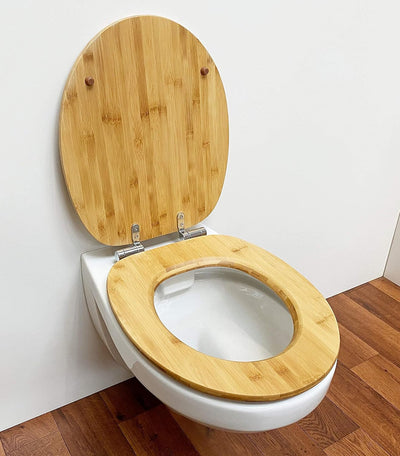 ADOB WC Sitz Klobrille Bambus dunkel mit Absenkautomatik Bamboo natur, 33323, Dunkel