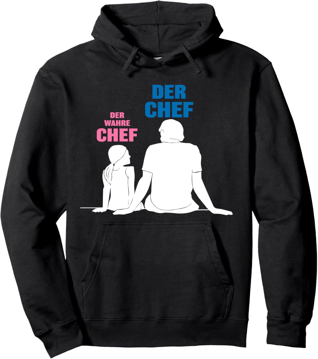 Der Chef und der wahre Chef! Vater Tochter Sohn Kind lustig Pullover Hoodie