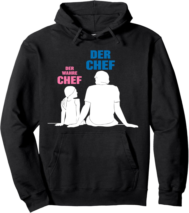 Der Chef und der wahre Chef! Vater Tochter Sohn Kind lustig Pullover Hoodie