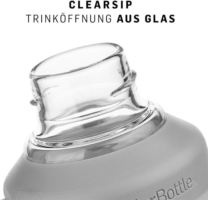 BlenderBottle Mantra Glas Trinkflasche, mit Trinköffnung aus Glas und BlenderBall, geeignet als Yoga
