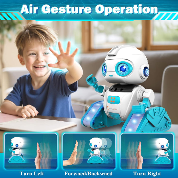 Roboter Kinder Spielzeug - Wiederaufladbar und Projizierbar - RC-Roboter mit LED-Augen und Musik - R