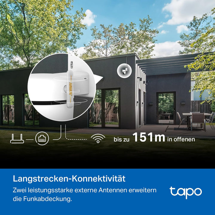 Tapo C530WS 360° Überwachungskamera Aussen, 3K 5MP, Starlight Farbe Nachtsicht, KI-Erkennung, Bewegu