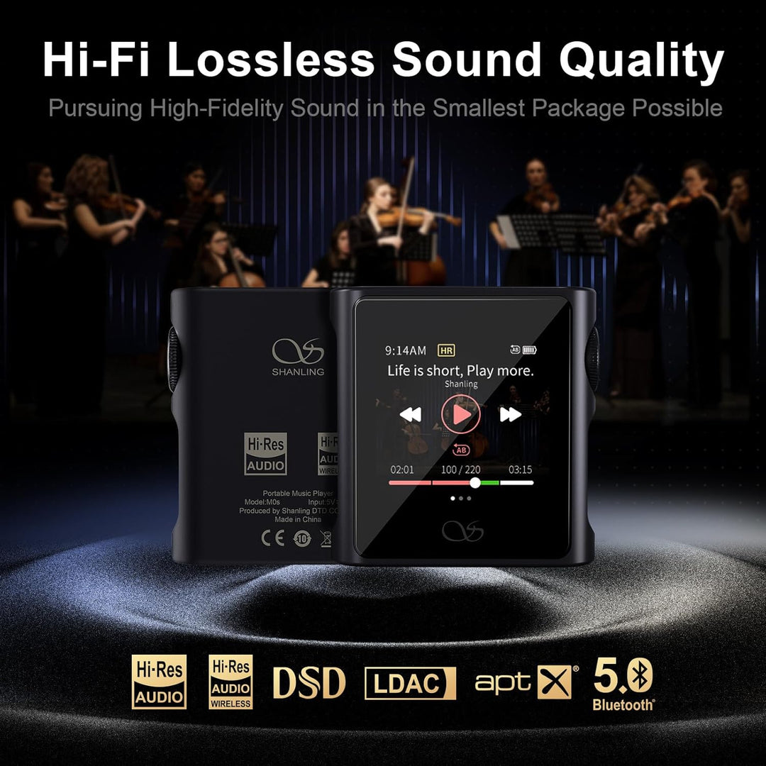 SHANLING M0S Tragbarer Musik Player, hochauflösender MP3 Player, HiFi Player, CS43131 DAC,bidirektio