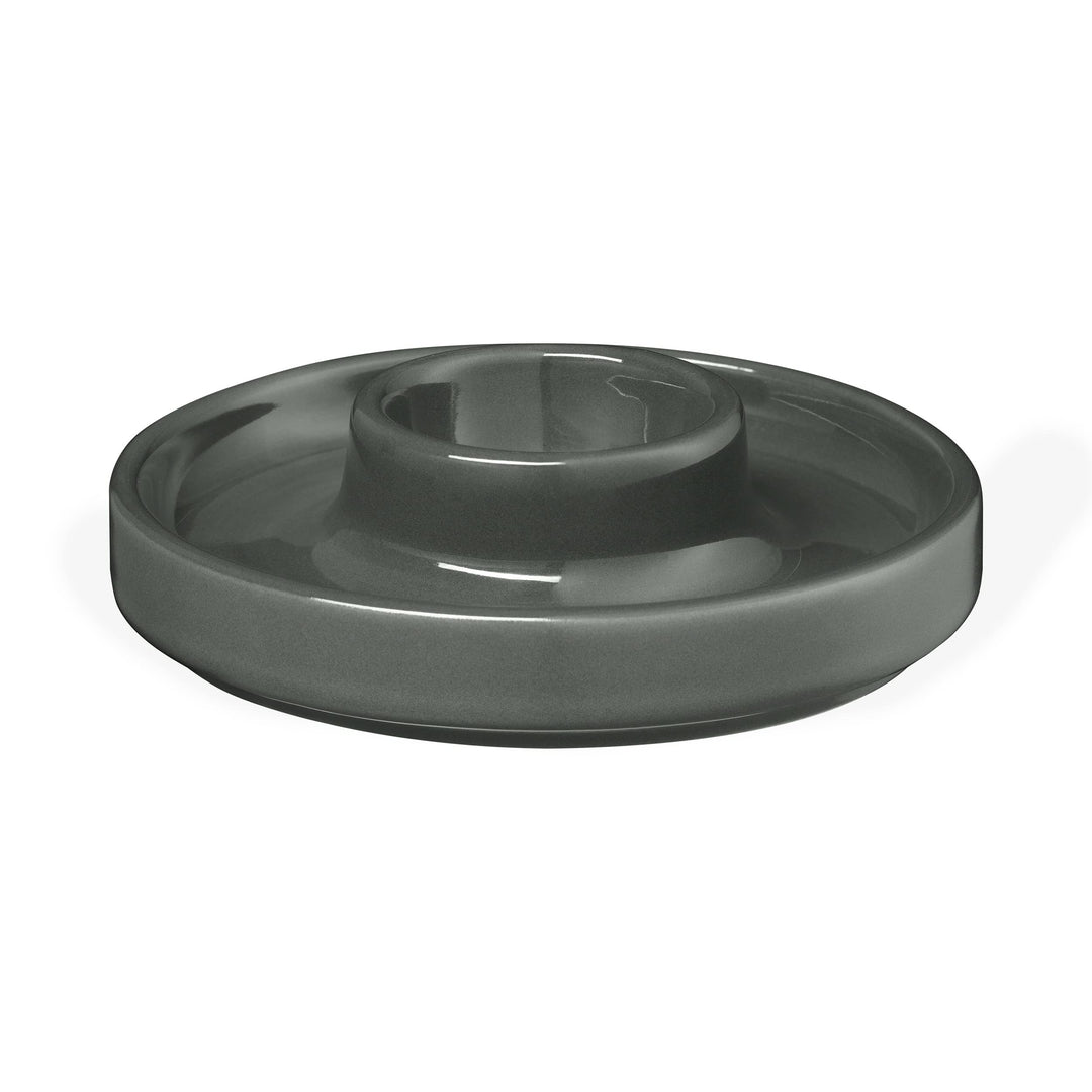 Blomus Eierbecher Set PILAR | 2er Set Keramik Eierbecher mit Ablage | Stapelbar | Farbe Agave Green,