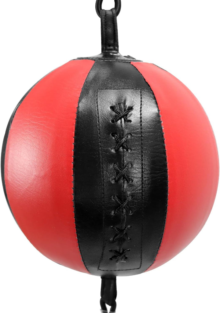 QWORK® Doppelendball Punchingball Speedball Set für MMA und Boxtraining - Hochwertiges PU-Leder - In