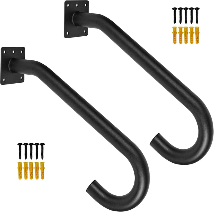 VANROUG 2 Stück Schwarze Übergangshandläufe Handläufe für Outdoor-Stufen, Fit 1 oder 2 Stufen Outdoo