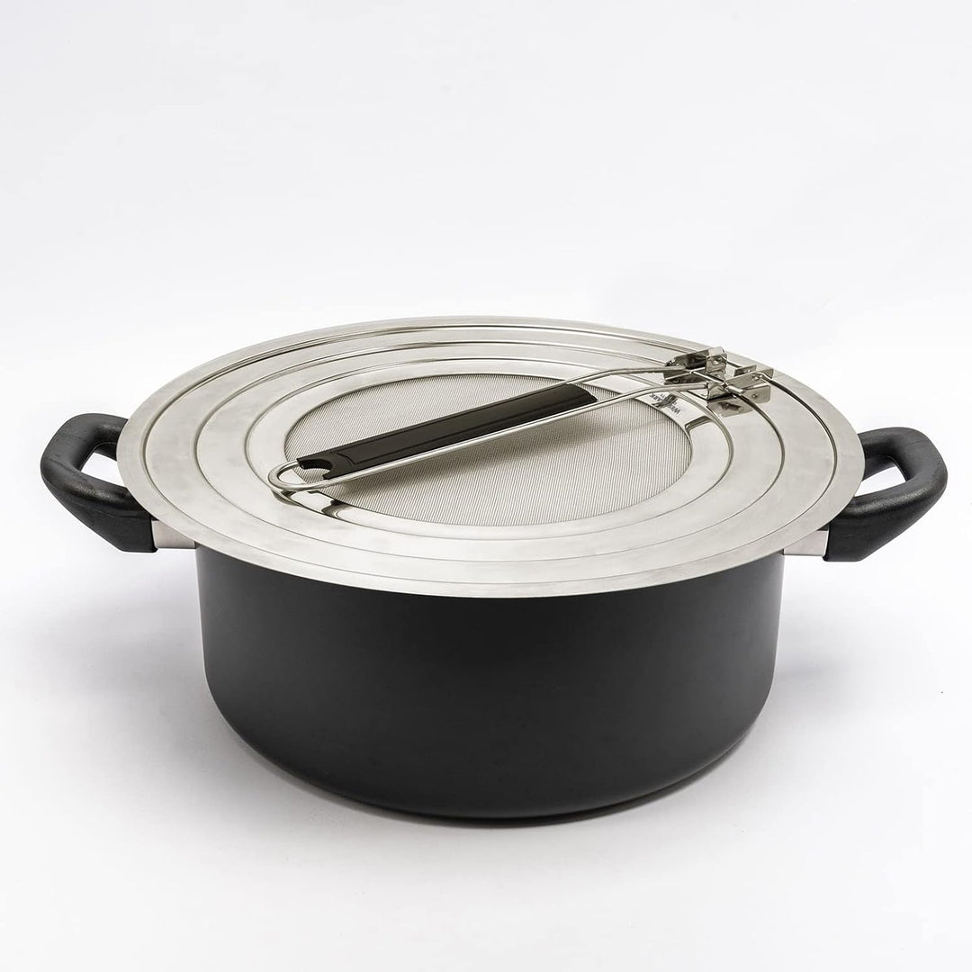 Westmark Spritzschutz, Für Töpfe und Pfannen mit Ø 20, 24 und 28 cm, Hitzeisolierter Griff, Rostfrei