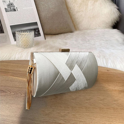 CORIOS Damen Clutch Tasche Abendtasche Fransen Kettentasche Tasche Luxurious Klein Umhängetasche Ele