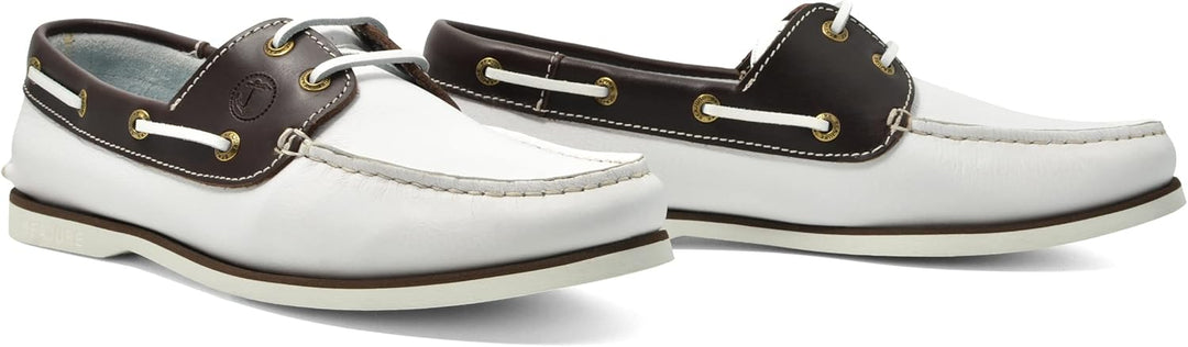 Seajure Herren Bootsschuhe Nungwi Weiss und Braun Leder 39 EU Weiss, 39 EU Weiss