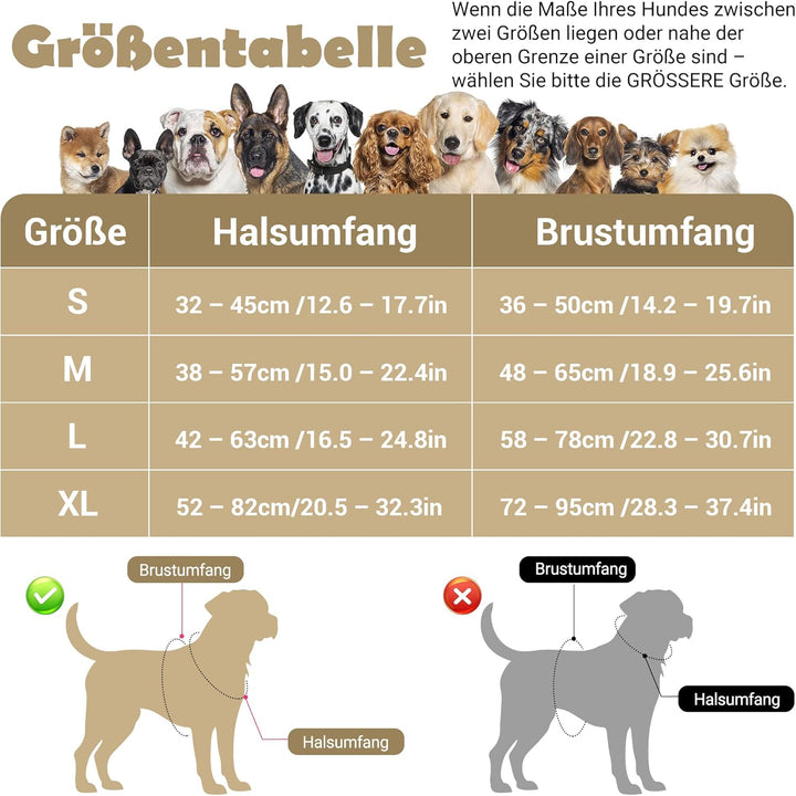 Funfox Hundegeschirr Grosse Hunde [XL] - Verstellbares Anti-Zug Brustgeschirr mit Griff & Reflektors
