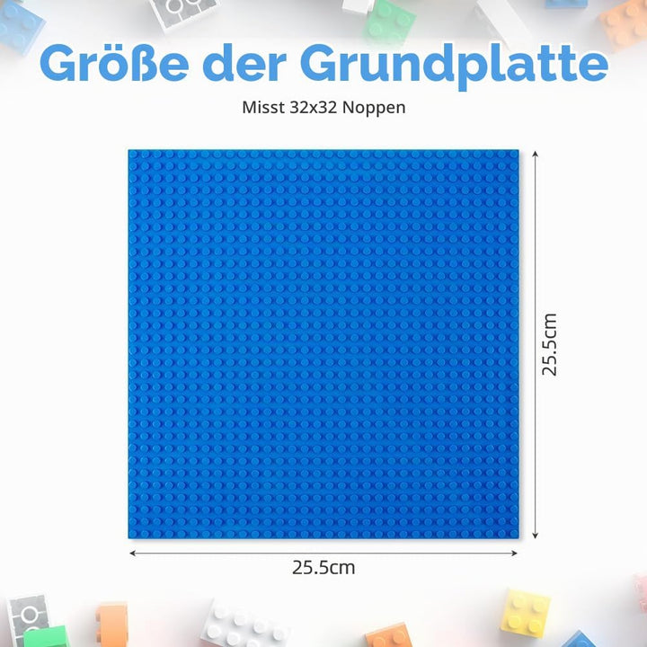 HOTUT Bauplatte Kompatibel mit Meisten Marken, 12 Platten-Set Classic Bausteine Grundplatte 25.5 * 2