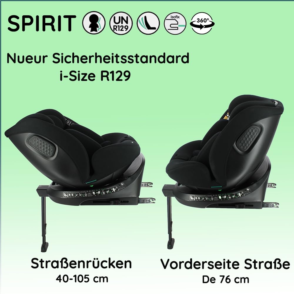 Nania - Kinderautositz SPIRIT 360° drehbar - I-Size 40-150 cm - wächst mit von Geburt an bis ca. 12