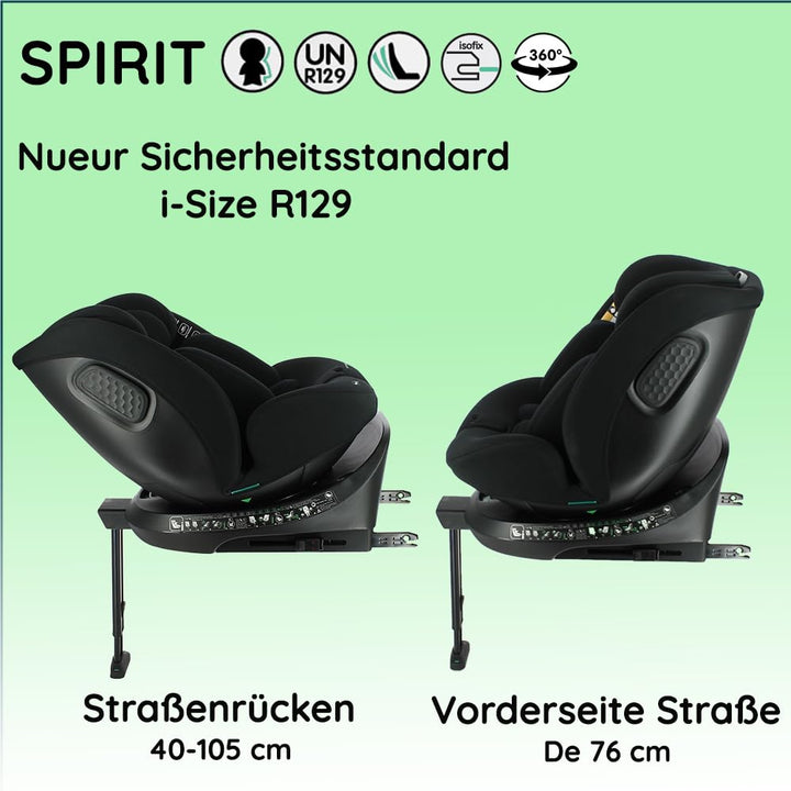 Nania - Kinderautositz SPIRIT 360° drehbar - I-Size 40-150 cm - wächst mit von Geburt an bis ca. 12