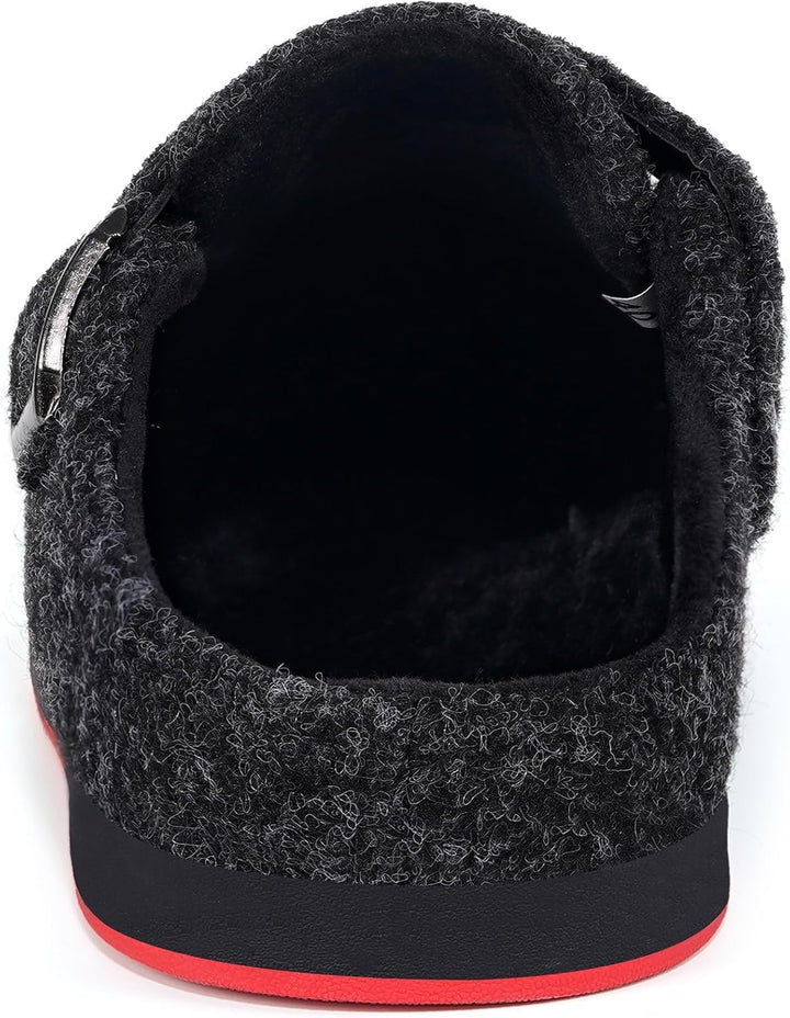 Sisttke Hausschuhe Damen Herren Filzpantoffeln Unisex Winter Geschlossen Pantoffeln mit Wechselfussb