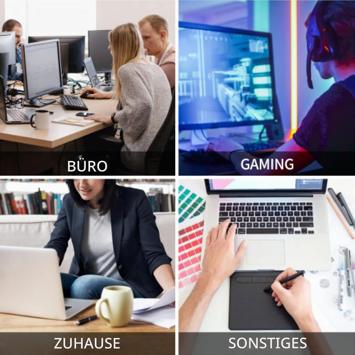 Jasuine Grosses XXL-Gaming-Mauspad, Mauspad mit genähtem Rand und Rutschfester Gummiunterseite, Schr