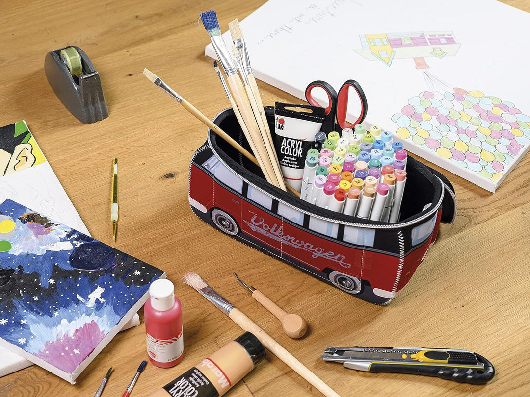 BRISA VW Collection - T1 Bulli Bus Kulturbeutel Kosmetiktasche | Volkswagen Universaltasche Waschbeu