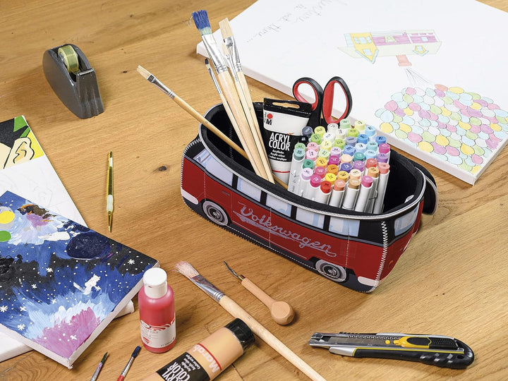 BRISA VW Collection - T1 Bulli Bus Kulturbeutel Kosmetiktasche | Volkswagen Universaltasche Waschbeu