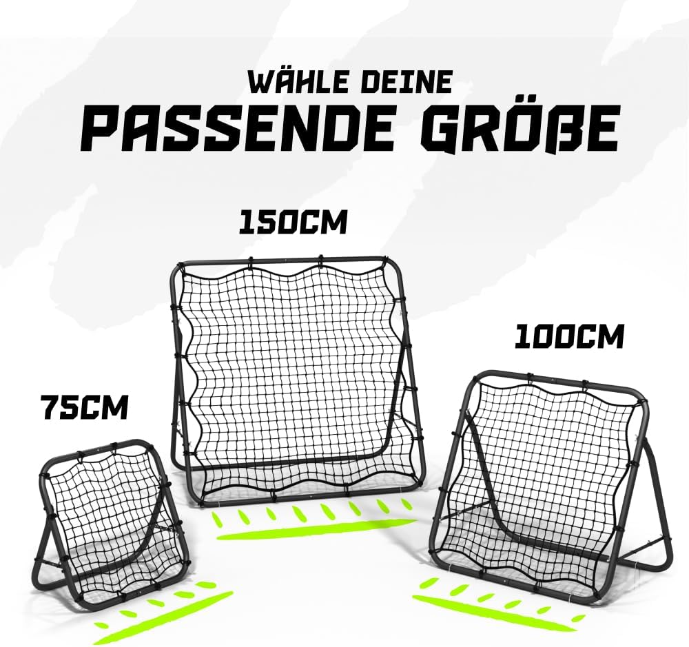 BENTSON Rebounder für Fussball Kinder und Profis I Inkl. Ersatznetz I Robuster Rahmen I Auch für Han