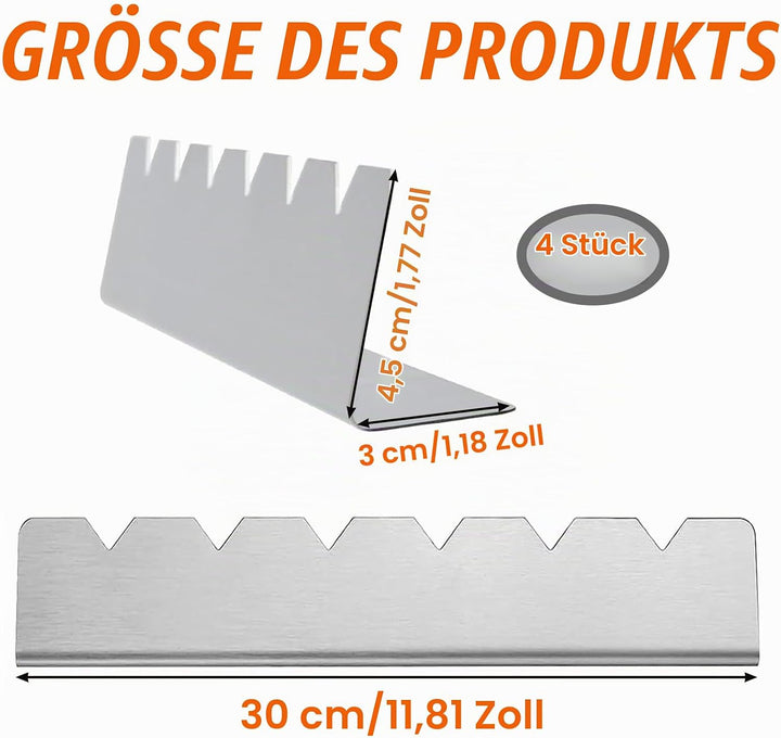 4 Stück Grill Spiesse Rack, Edelstahl Spiesse Halte, BBQ Halterung für 6 Spiesse, BBQ Grillen Zubehö