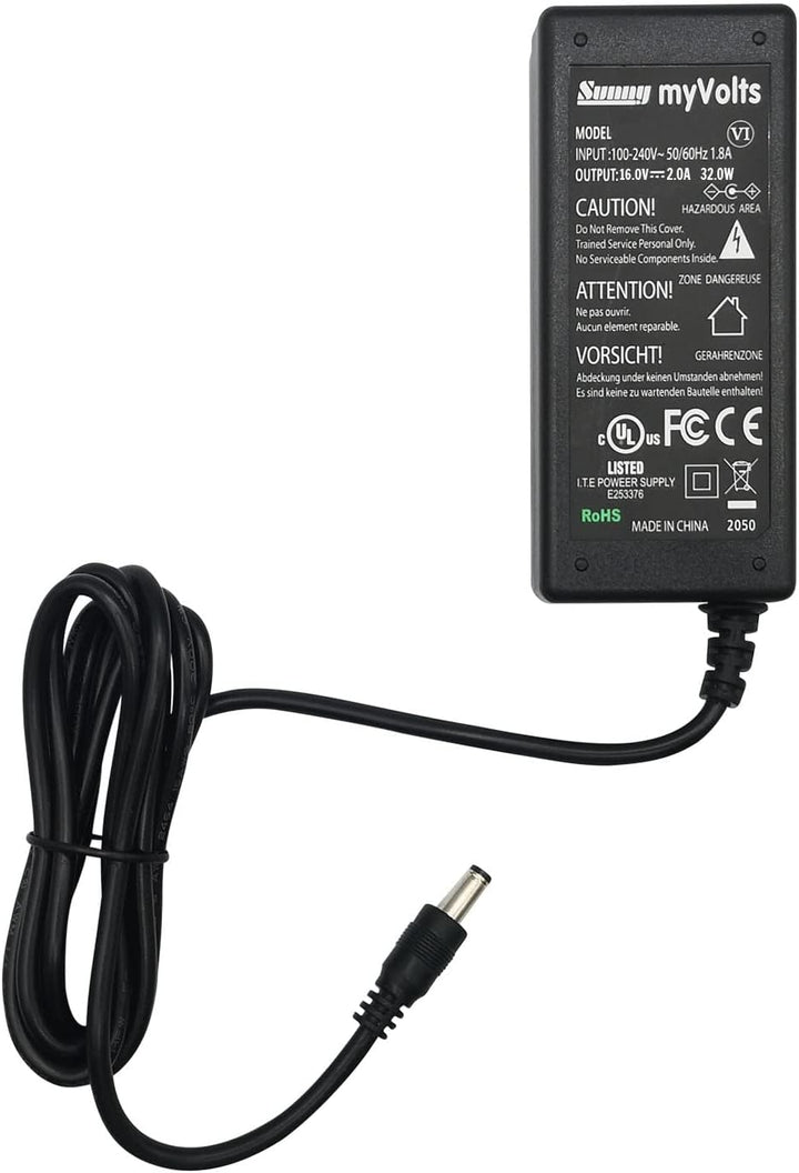 MyVolts 16V EU-Netzteil kompatibel mit Canon imageFORMULA DR-C225, DR-C225W Scanner