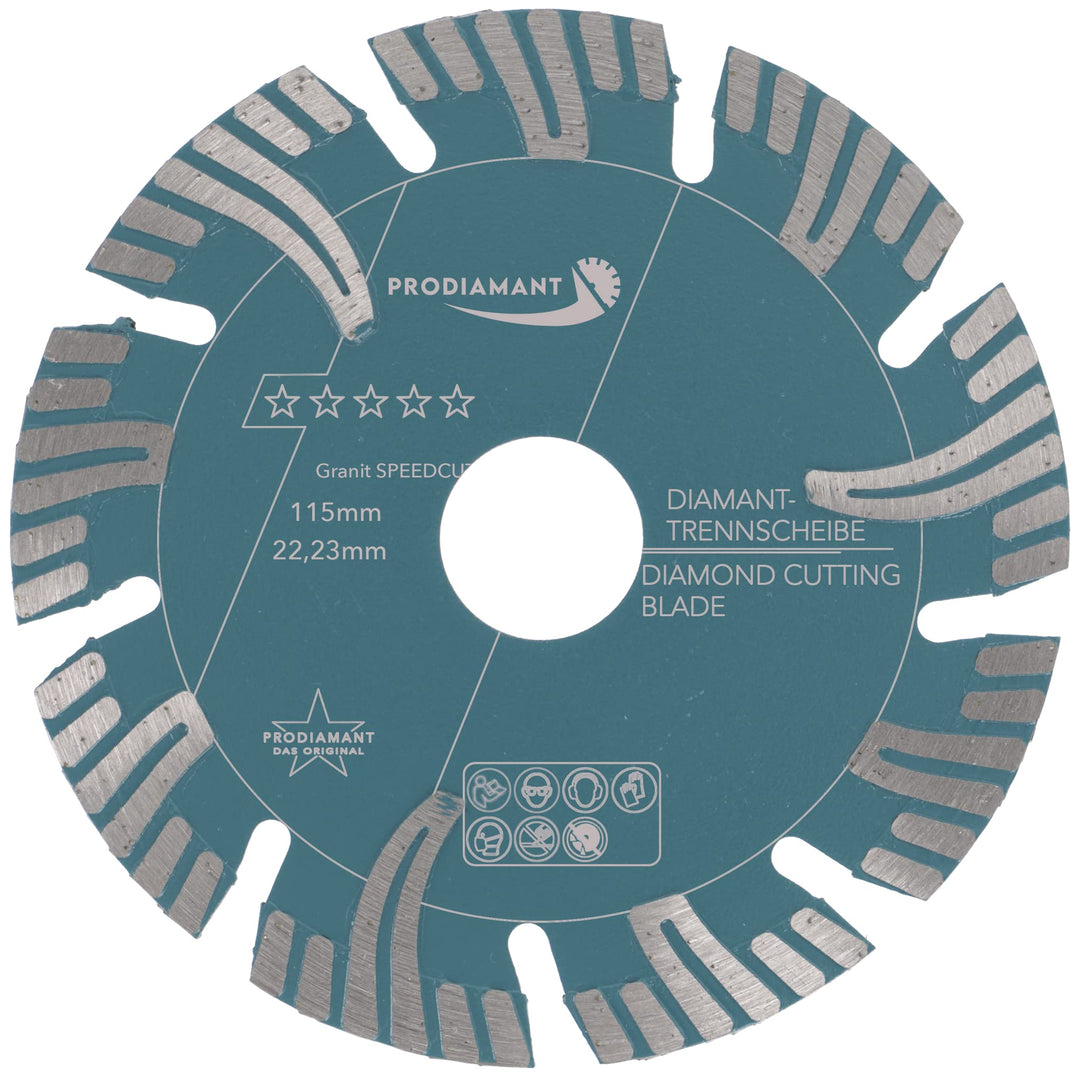 PRODIAMANT Profi Diamant-Trennscheibe Granit Super Speed Cut 115 mm x 22,2 mm Diamanttrennscheibe 11