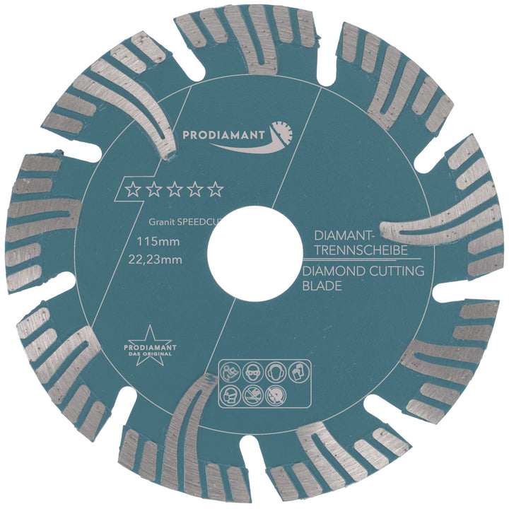 PRODIAMANT Profi Diamant-Trennscheibe Granit Super Speed Cut 115 mm x 22,2 mm Diamanttrennscheibe 11