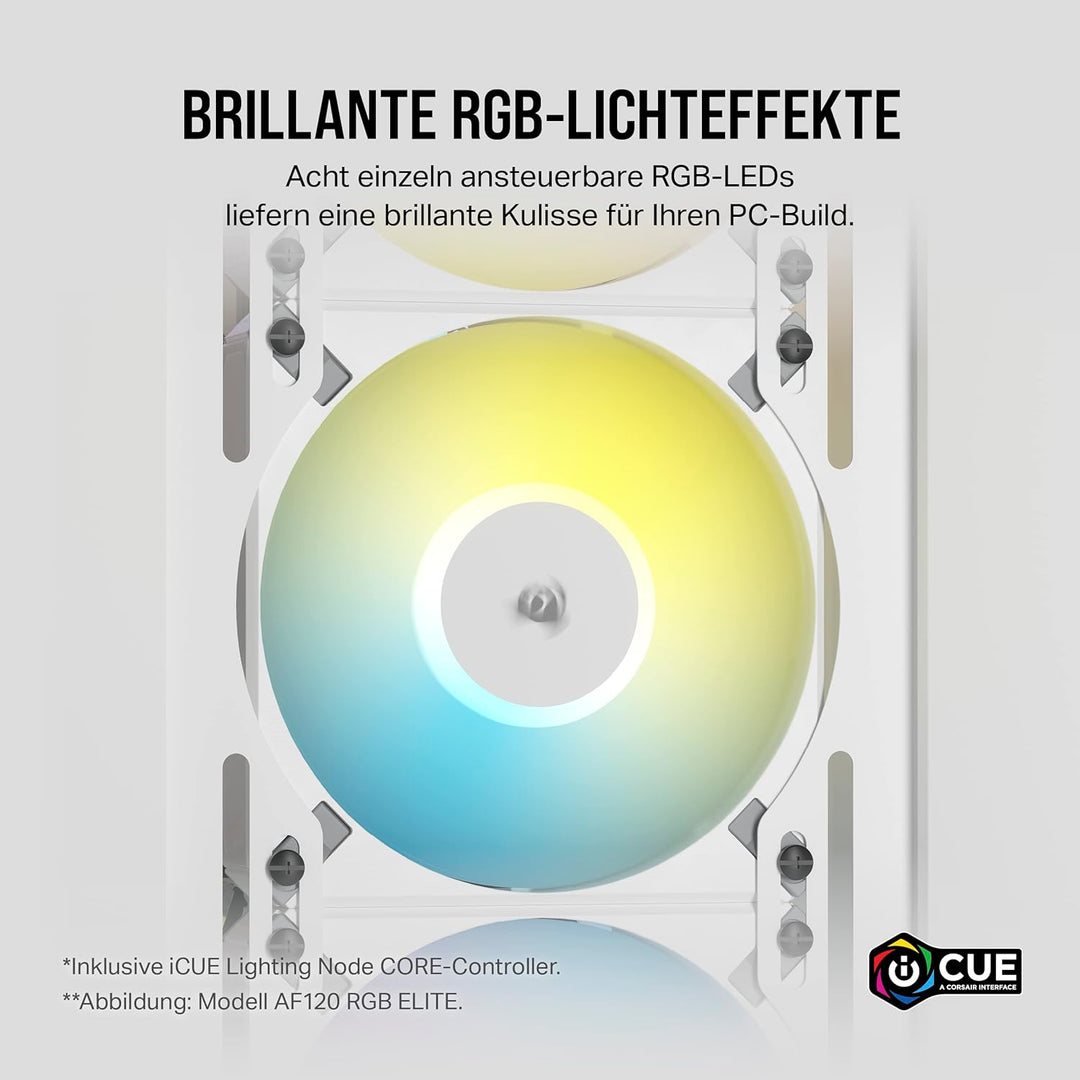 Corsair AF120 RGB Slim, 120-mm-PWM-Lüftersatz Mit Dynamischem Lager - Dünnes Profil Für Kleine Gehäu