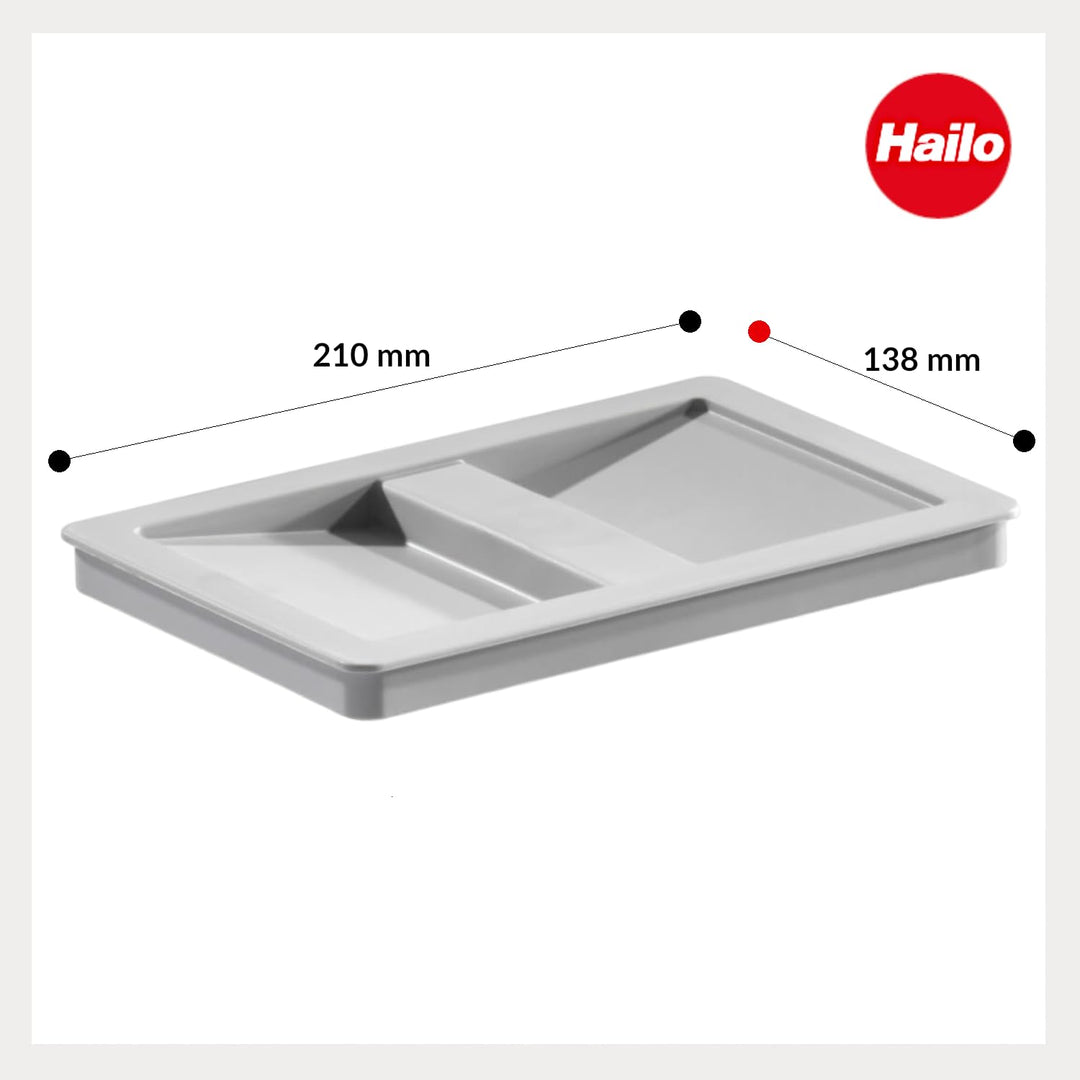 Hailo Eimerdeckel 1068589 | für Abfallsammler Kunststoff hellgrau | Inneneimer Deckel 210x138x14mm |
