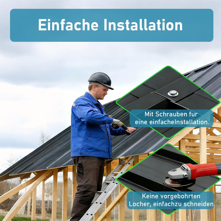 Wellplatten Dach Trapezblech 12x Profilblech 129cm x 45cm ca. 7 m², Wellblechplatten für Dach, Dachb